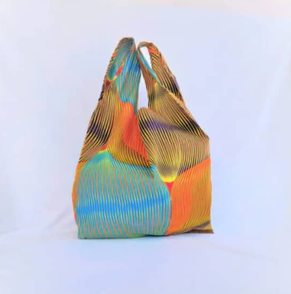 Colorful reusable shopping bag from Bags By Uma.