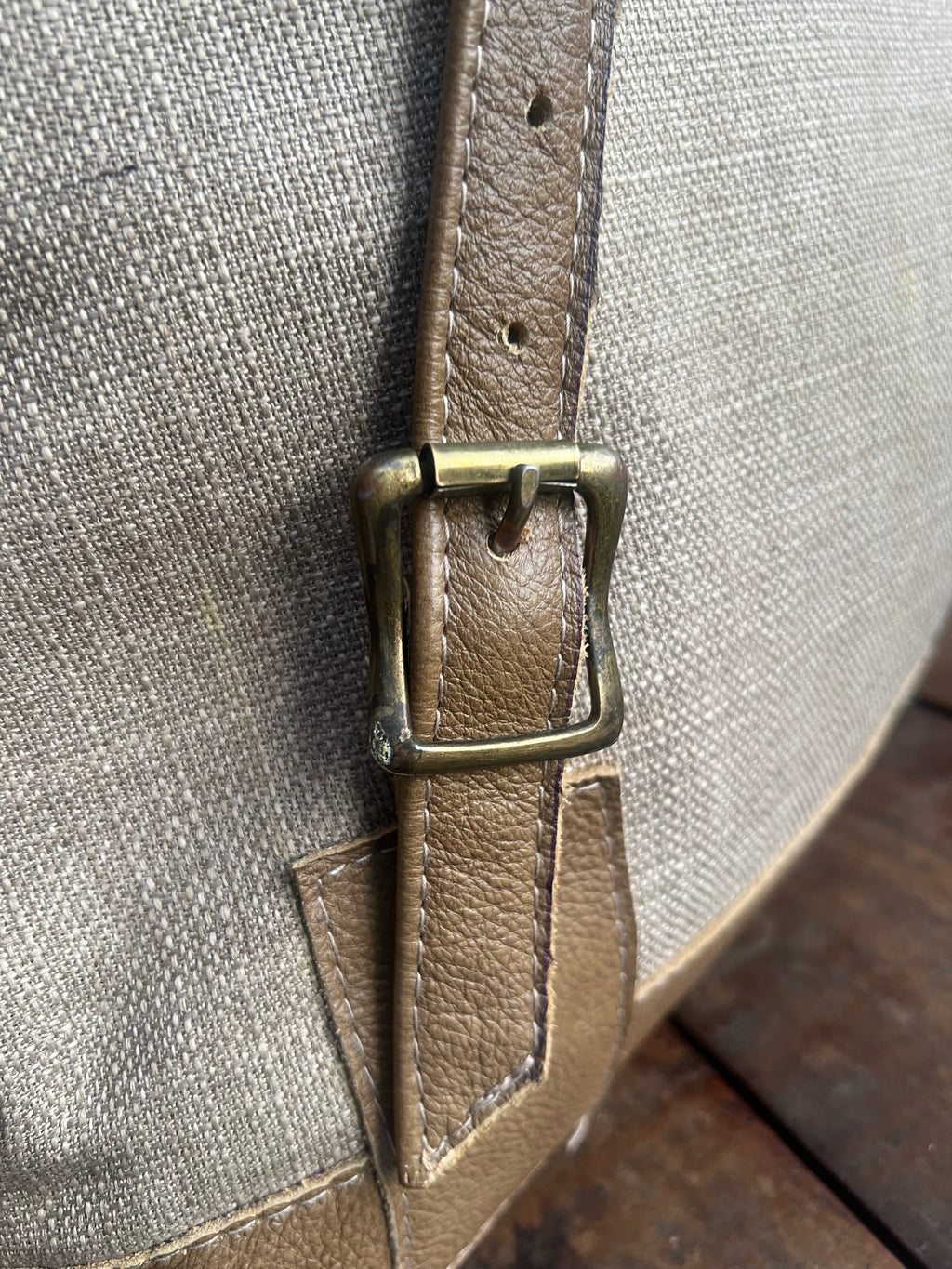 Jabu Jute & Leather Backpack in Beige