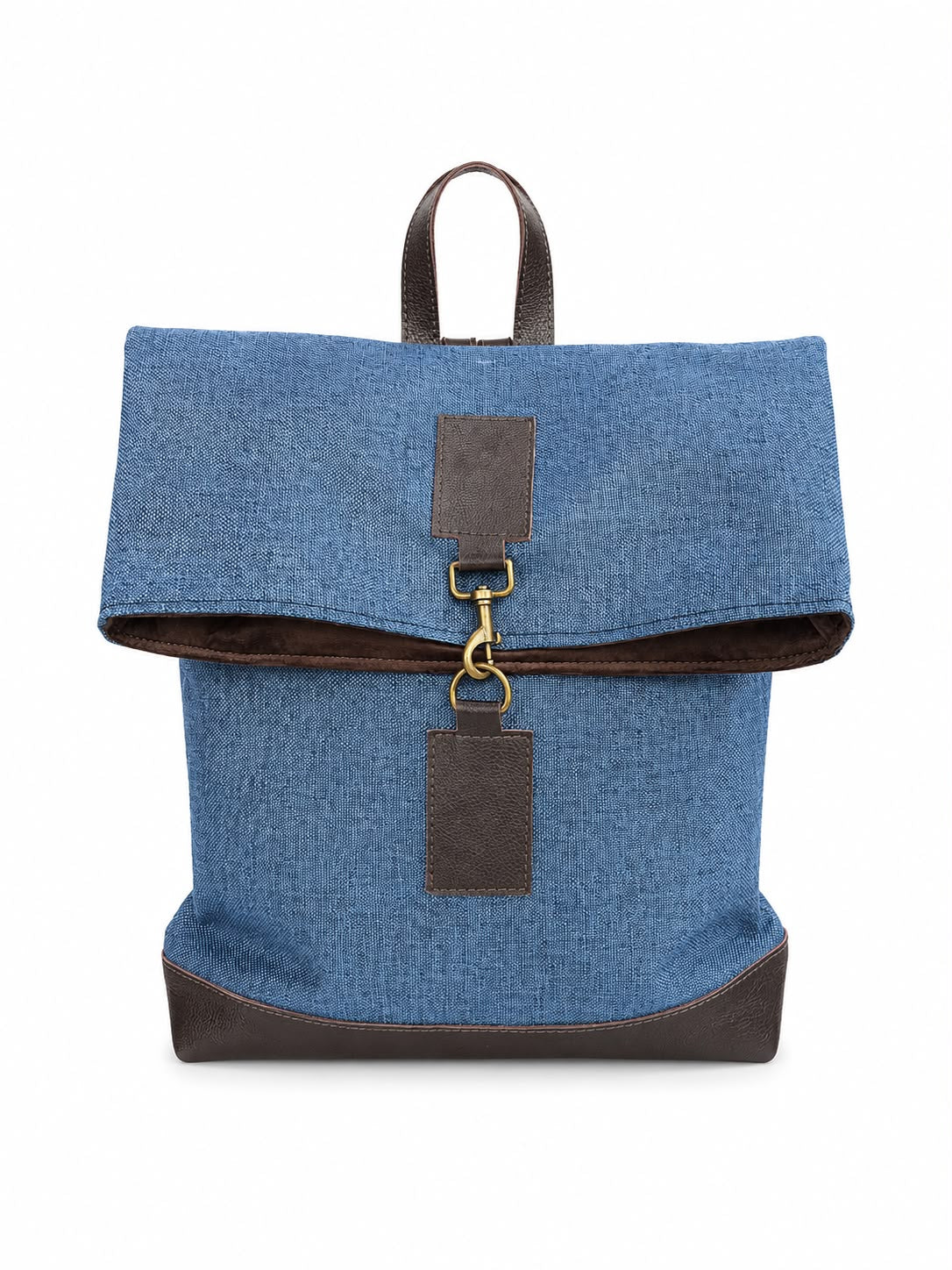 Jabu Jute & Leather Backpack in Navy