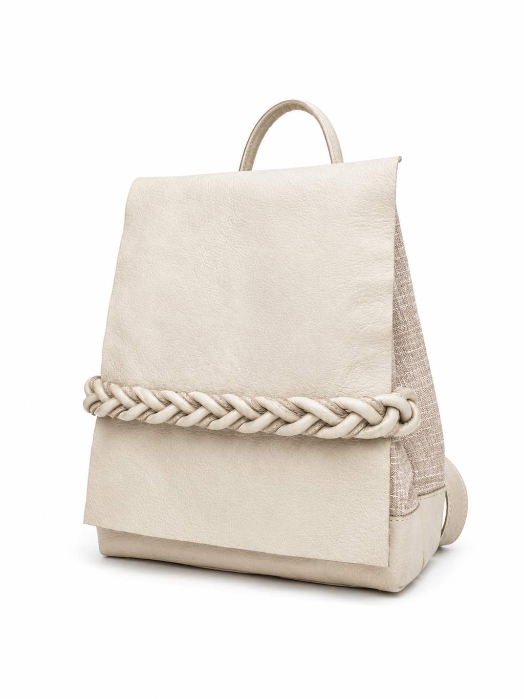 Onele Leather Backpack in Beige