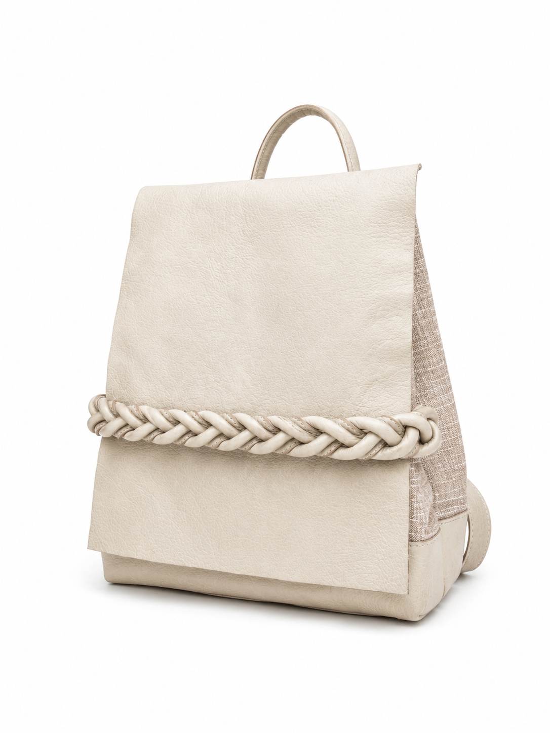 Onele Leather Backpack in Beige